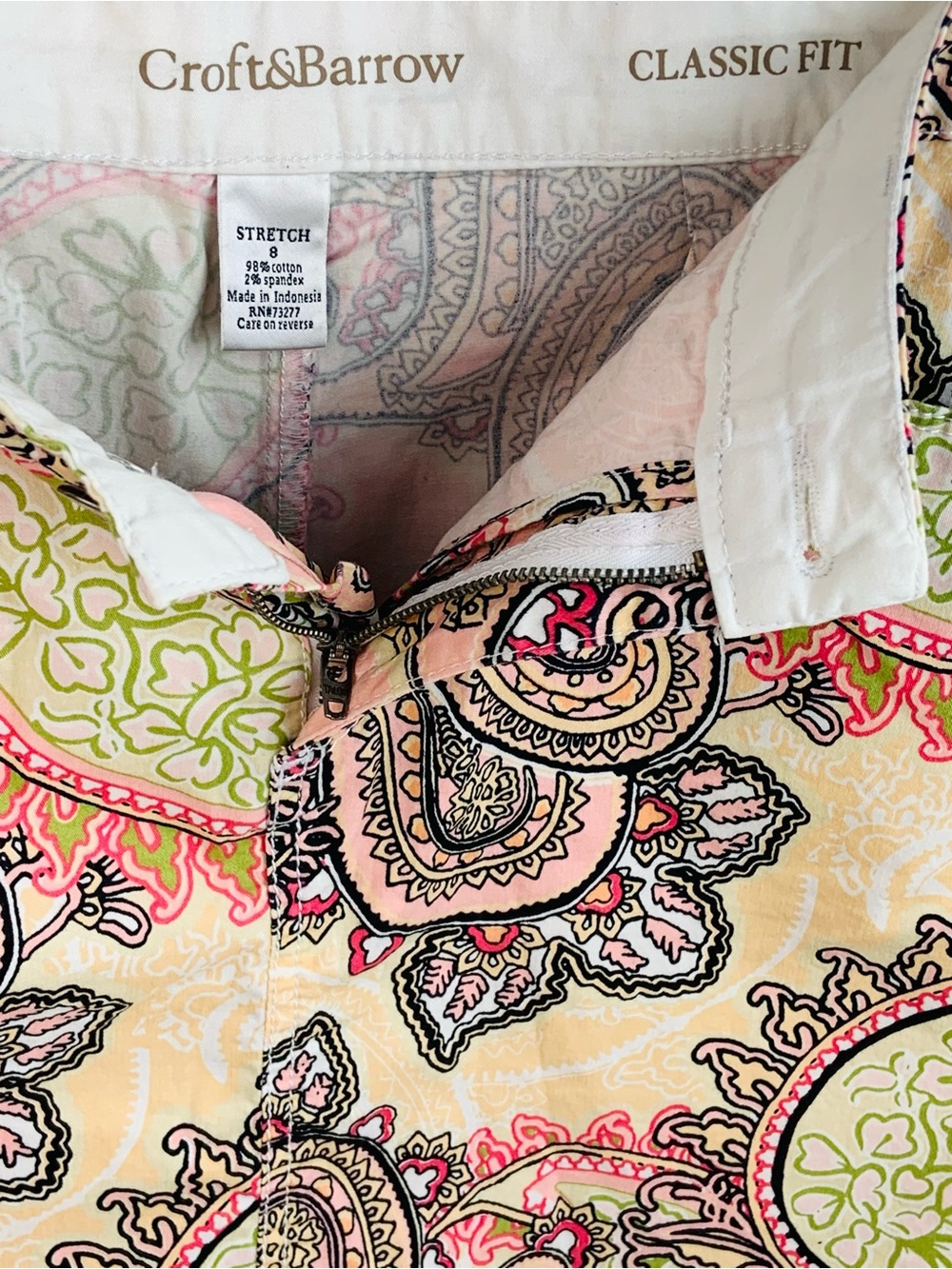 Croft & Barrow Paisley Skort - Pink, Green & Peach - Picture 5 of 8
